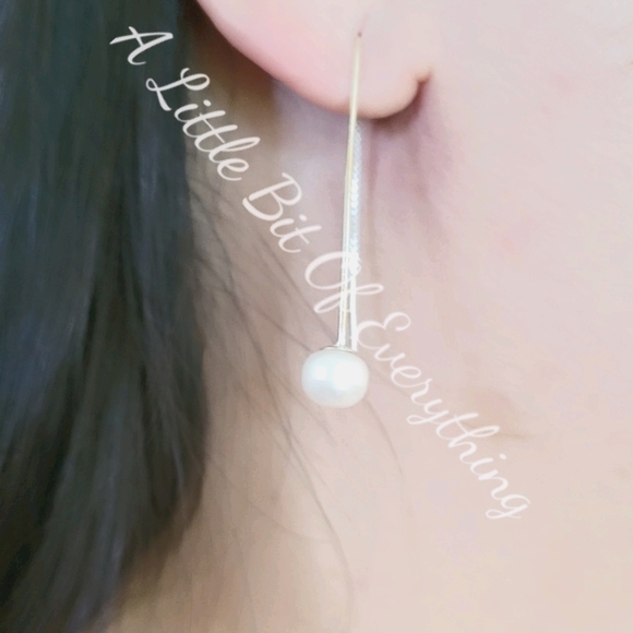 ❤️❤️Threader Earring With Freshwater Pearls - Picture 1 of 1